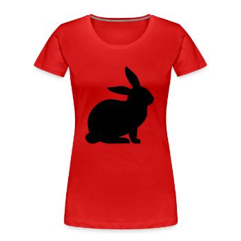 lièvre - T-shirt bio Premium Femme - rouge - Devant - Mia (176cm)