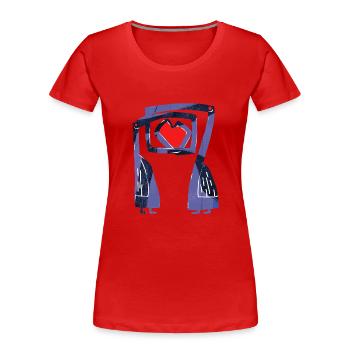 Love birds - Women's Premium Organic T-Shirt - red - Front - Mia (176cm)