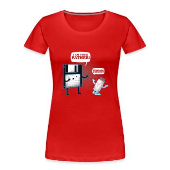 Diskette USB-Stick Retro - Frauen Premium Bio T-Shirt - Rot - Vorne - Mia (176cm)