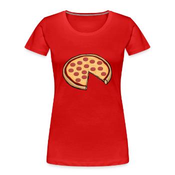 Pizza Partner Familien Paar Eltern Baby Geschenk - Frauen Premium Bio T-Shirt - Rot - Vorne - Mia (176cm)