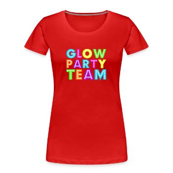 Glow Party Team - Frauen Premium Bio T-Shirt - Rot - Vorne - Mia (176cm)