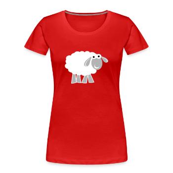 sheep - Women's Premium Organic T-Shirt - red - Front - Mia (176cm)