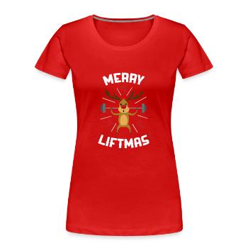 Cadeau de Noël de remise en forme - T-shirt bio Premium Femme - rouge - Devant - Mia (176cm)