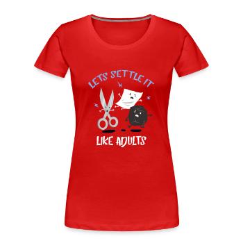 Rock Paper Scissors / cadeaux - T-shirt bio Premium Femme - rouge - Devant - Mia (176cm)