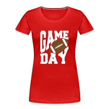 Football American USA US Christmas Xmas Superbowl - Women's Premium Organic T-Shirt - red - Front - Mia (176cm)