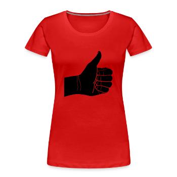 thumbs up - Women's Premium Organic T-Shirt - red - Front - Mia (176cm)