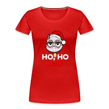 Ho Ho Pas drôle Hater Cat Cat Hater grincheux - T-shirt bio Premium Femme - rouge - Devant - Mia (176cm)