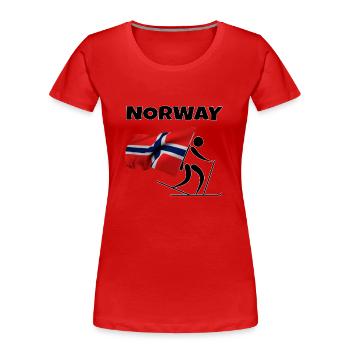 Biathlon avec coeur en Norvège comme un cadeau - T-shirt bio Premium Femme - rouge - Devant - Mia (176cm)