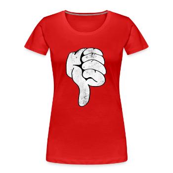 Thumbs down - Women's Premium Organic T-Shirt - red - Front - Mia (176cm)