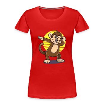 Tamponnant dab Singe drôle de cadeau naissance Creepy - T-shirt bio Premium Femme - rouge - Devant - Mia (176cm)
