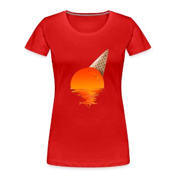 Eis bei Sonnenuntergang - Frauen Premium Bio T-Shirt - Rot - Vorne - Mia (176cm)