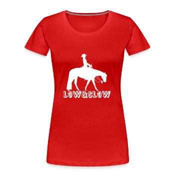 Low and slow pleasure western riding - Women's Premium Organic T-Shirt - red - Front - Mia (176cm)