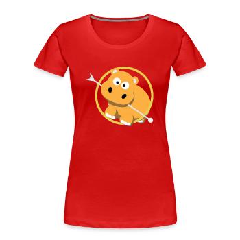 Hippopotame / Amour / Chemise Enfant / Cadeau - T-shirt bio Premium Femme - rouge - Devant - Mia (176cm)