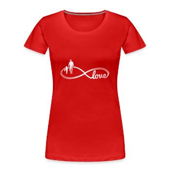 J'aime cadeau Infinity amour fille père - T-shirt bio Premium Femme - rouge - Devant - Mia (176cm)
