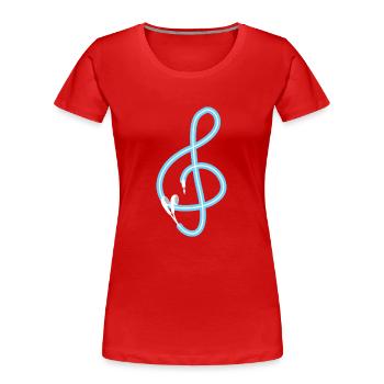La musique est la clé - Musique - Son - Song - Paroles - T-shirt bio Premium Femme - rouge - Devant - Mia (176cm)