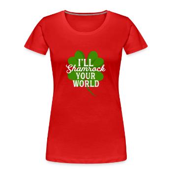 Je vais Shamrock ton drôle de St Patricks Day Pun - T-shirt bio Premium Femme - rouge - Devant - Mia (176cm)