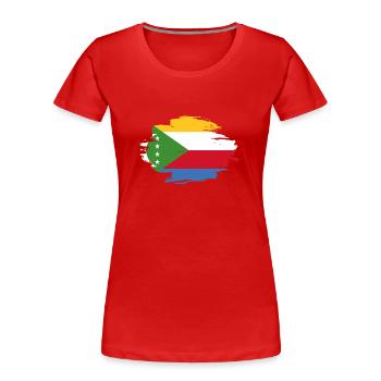 drapeau indigène, Comores origine amour .png - T-shirt bio Premium Femme - rouge - Devant - Mia (176cm)