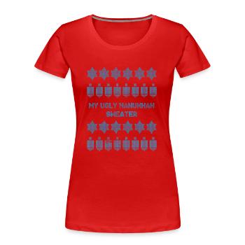 Laid Hanoukka, Hanoukka, fête des lumières, cadeau - T-shirt bio Premium Femme - rouge - Devant - Mia (176cm)