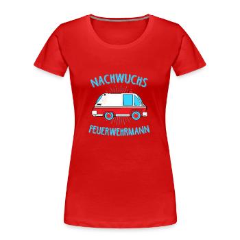 NACHWUCHS Feuerwehrmann / Geschenk - Frauen Premium Bio T-Shirt - Rot - Vorne - Mia (176cm)
