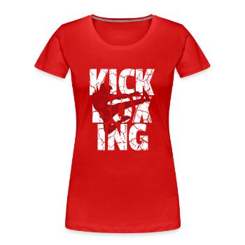 Kickboxing Kick Boxer Kickboxen Geschenk Kampf - Frauen Premium Bio T-Shirt - Rot - Vorne - Mia (176cm)