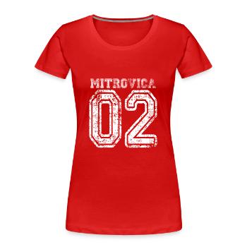 Mitrovice Mitrovica Kosovo marque 02 Gift - T-shirt bio Premium Femme - rouge - Devant - Mia (176cm)
