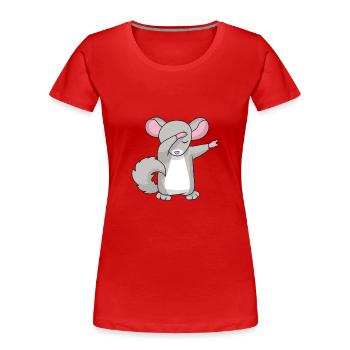 dabbing chinchilla Wollmaus Wollmäuse Dab gift - Women's Premium Organic T-Shirt - red - Front - Mia (176cm)