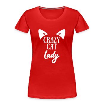 Crazy Cats Lady - Cat - Gift - Women's Premium Organic T-Shirt - red - Front - Mia (176cm)