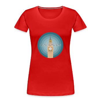 I love London - Frauen Premium Bio T-Shirt - Rot - Vorne - Mia (176cm)