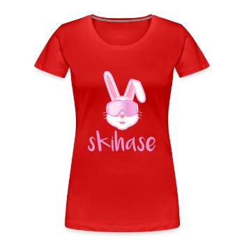 Ski hare, after ski, winter vacation, skiing - Women's Premium Organic T-Shirt - red - Front - Mia (176cm)