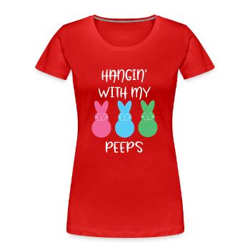 Ostern - Osterhase - Osterfest - Geschenke - Frauen Premium Bio T-Shirt - Rot - Vorne - Mia (176cm)