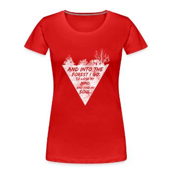 Hipster Triangle Woods Arbre cadeau - T-shirt bio Premium Femme - rouge - Devant - Mia (176cm)