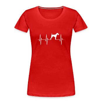 Airedale Terrier Owner Heartbaet Dog Lover Gift - Women's Premium Organic T-Shirt - red - Front - Mia (176cm)