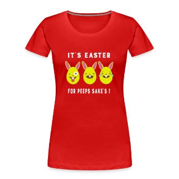 Emoji-Häschen-Eier Es ist Ostern für Blick-Grund - Frauen Premium Bio T-Shirt - Rot - Vorne - Mia (176cm)