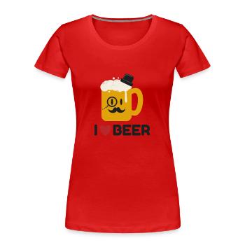 J'aime la bière - T-shirt bio Premium Femme - rouge - Devant - Mia (176cm)
