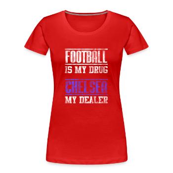 Chelsea Fußball Football als tolles Geschenk Fan - Frauen Premium Bio T-Shirt - Rot - Vorne - Mia (176cm)