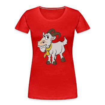 chèvre de chèvre - T-shirt bio Premium Femme - rouge - Devant - Mia (176cm)