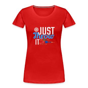 Dart Geschenk Männer Frauen Design - Frauen Premium Bio T-Shirt - Rot - Vorne - Mia (176cm)
