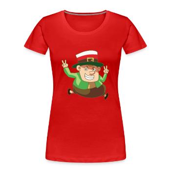 Kobold Fabel Leprechaun Flagge Poland Geschenk - Frauen Premium Bio T-Shirt - Rot - Vorne - Mia (176cm)