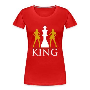 roi d'échecs - T-shirt bio Premium Femme - rouge - Devant - Mia (176cm)