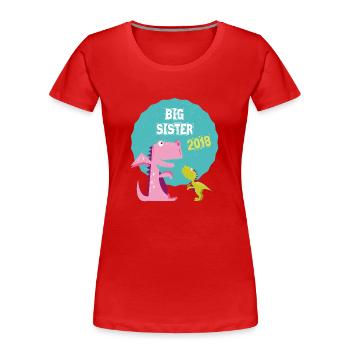 Big sister brother and sister brother 2018 T-shirt - Women's Premium Organic T-Shirt - red - Front - Mia (176cm)