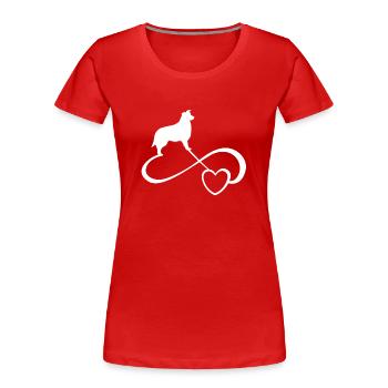 Border Collie Dog Owner Herding Dog Gift Idea - Women's Premium Organic T-Shirt - red - Front - Mia (176cm)