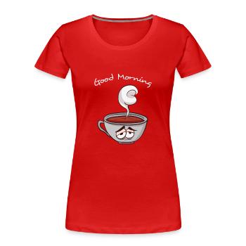 Bonjour - Bonjour café - T-shirt bio Premium Femme - rouge - Devant - Mia (176cm)