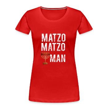 Matzo Matzo Drôle MENORAH HANUKKAH - T-shirt bio Premium Femme - rouge - Devant - Mia (176cm)