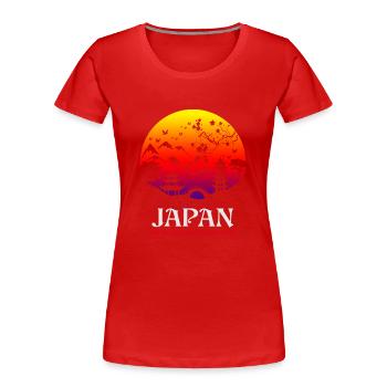 Japan - land of the rising sun - Women's Premium Organic T-Shirt - red - Front - Mia (176cm)