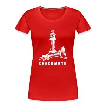 Pièce d'échecs cadeau chemise échecs joueur d'échecs - T-shirt bio Premium Femme - rouge - Devant - Mia (176cm)