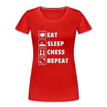 Pièce d'échecs cadeau chemise échecs joueur d'échecs - T-shirt bio Premium Femme - rouge - Devant - Mia (176cm)