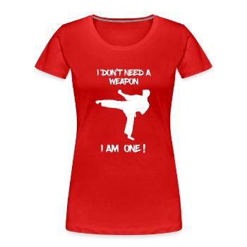 Martial Arts - Kampfkunst - Kampfsport - Karate - Frauen Premium Bio T-Shirt - Rot - Vorne - Mia (176cm)