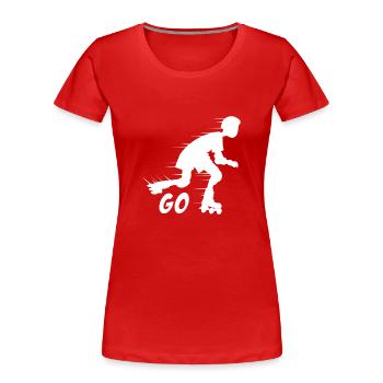 Inlineskater Inlineskaten Geschenk Roller Blades - T-shirt bio Premium Femme - rouge - Devant - Mia (176cm)