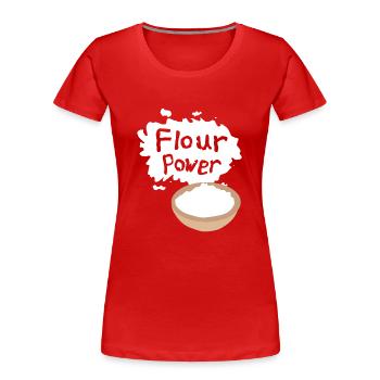 Puissance de la farine - T-shirt bio Premium Femme - rouge - Devant - Mia (176cm)