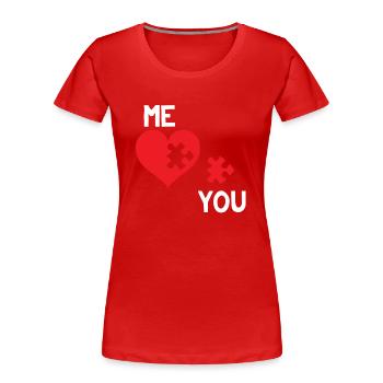 Jigsaw Puzzle - Puzzle - Puzzlen - Herz - Frauen Premium Bio T-Shirt - Rot - Vorne - Mia (176cm)